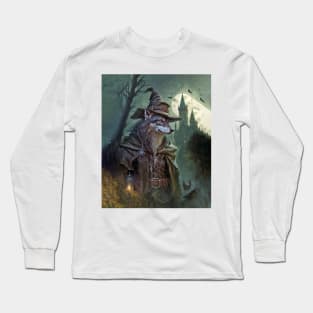 Wolf Wizard Witch Full Moon Long Sleeve T-Shirt